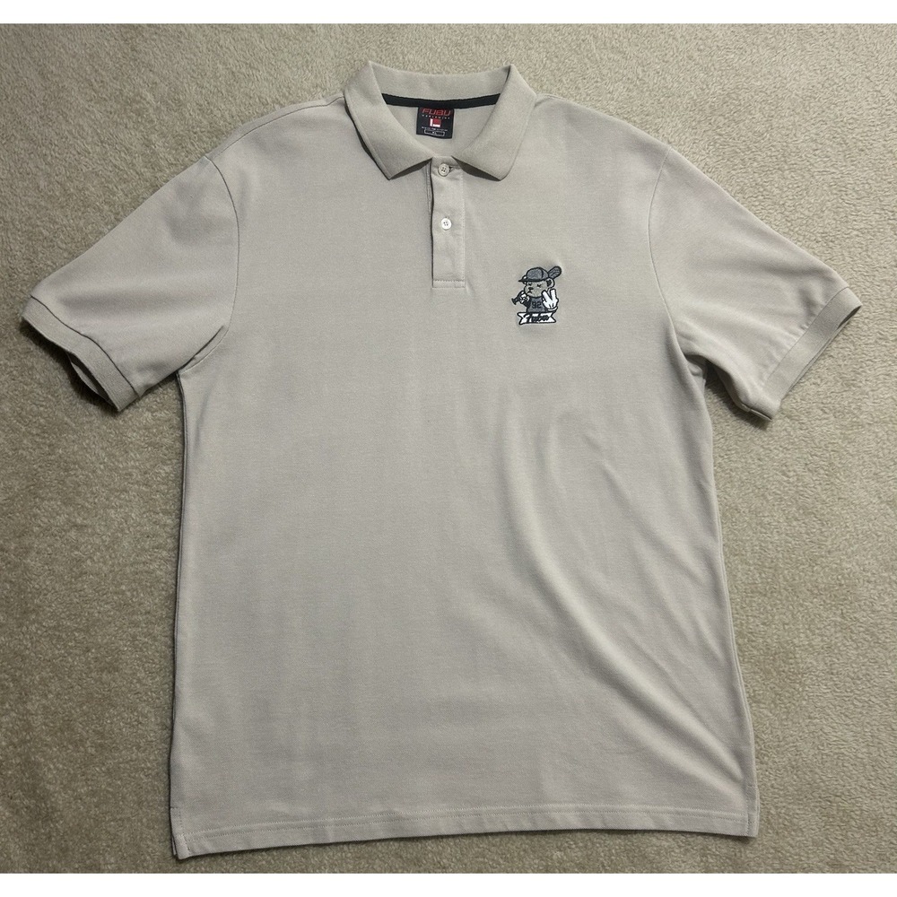 Vintage Fubu World Wide Short Sleeve Polo‎ Mens XL Bear Logo